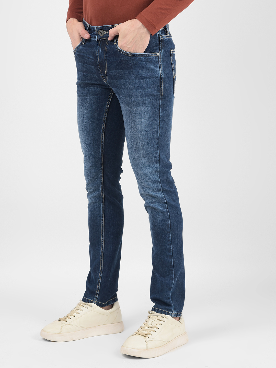 Numero Uno Men Solid Blue Jeans